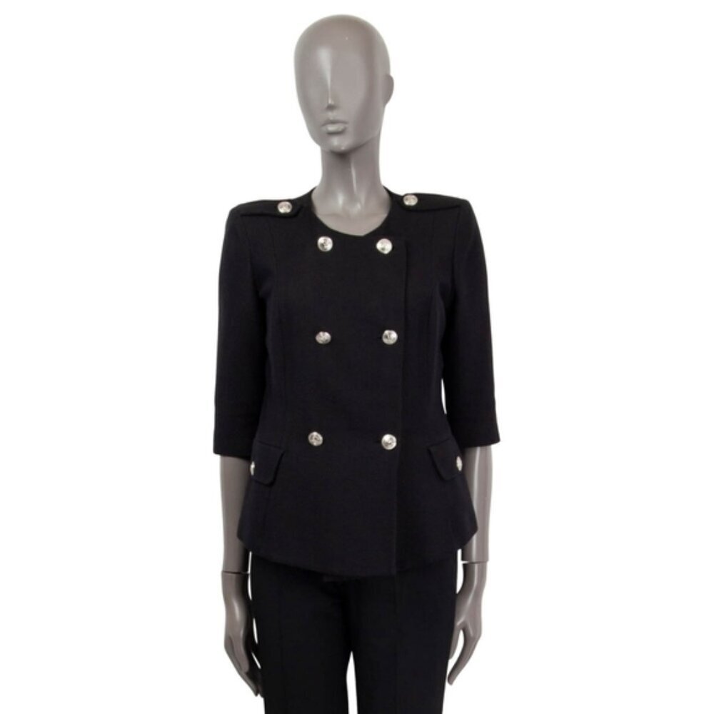 Imperial Italy Black Double Breasted Lined Military Academia Preppy Blazer M